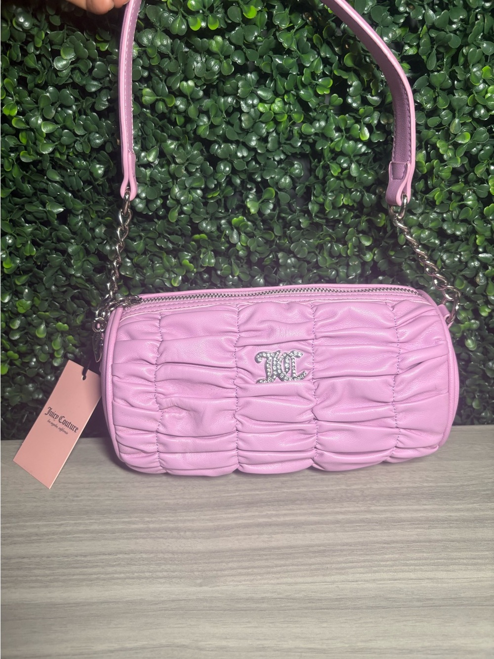 NWT Juicy Couture Pink Ruched Shoulder Bag Y2K Mini Purse